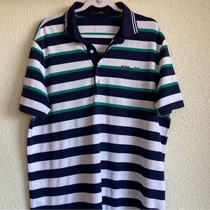 RLX Ralph Lauren Golf Polo XL Striped Performance Shirt